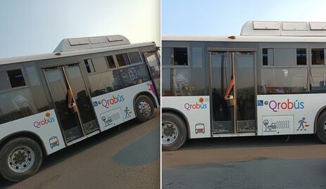 Captan a pasajero viajando con una mano fuera del Qrobús