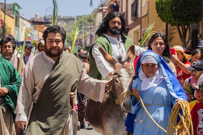 Reviven en La Cañada la entrada de Jesús a Jerusalén 