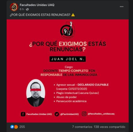 Estudiantes de la UAQ piden la renuncia de Juan Joel N, dirige proyecto de vacuna contra el Covid-19 