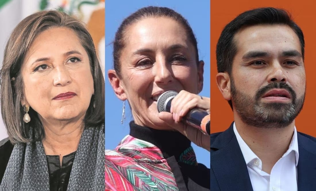 Xóchitl Gálvez, Claudia Sheinbaum, Jorge Álvarez Máynez. Foto: EL UNIVERSAL