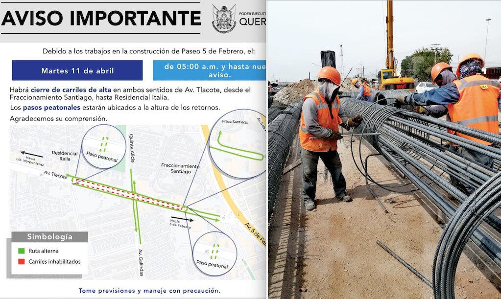 Cerrarán carriles de “alta” en 5 de Febrero; desde este martes hasta nuevo aviso