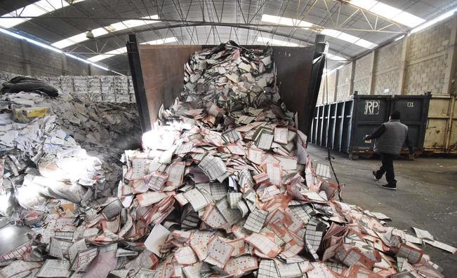 Destruyen 27 toneladas de papelería electoral