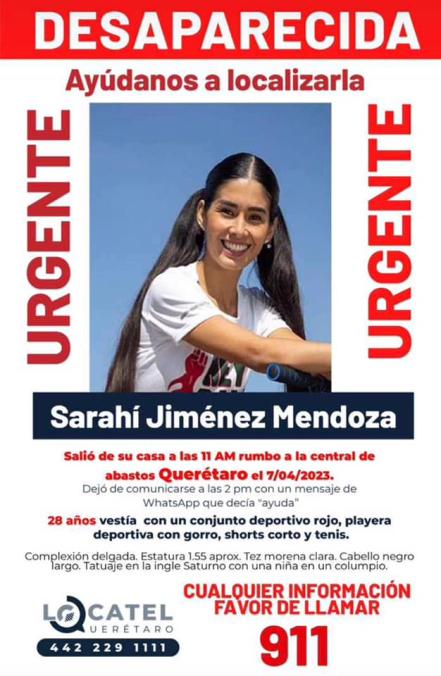 Buscan a Sarahí Jiménez Mendoza; fue vista por última vez en Querétaro 
