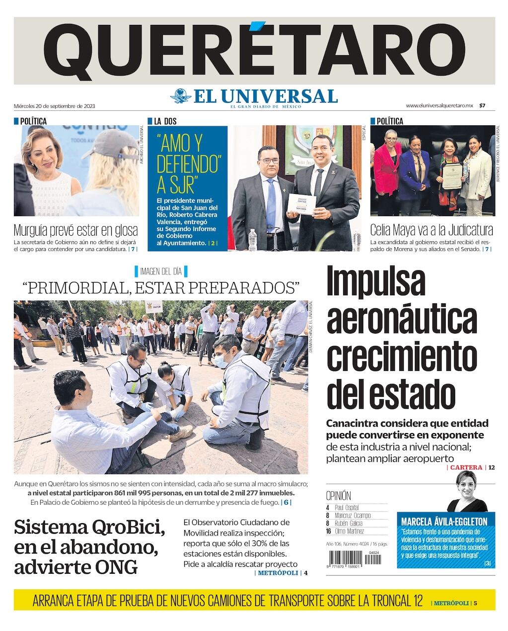 Portada 20 de septiembre de 2023