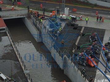Basura colapsa cárcamo de San Diego y provoca severas inundaciones en Querétaro