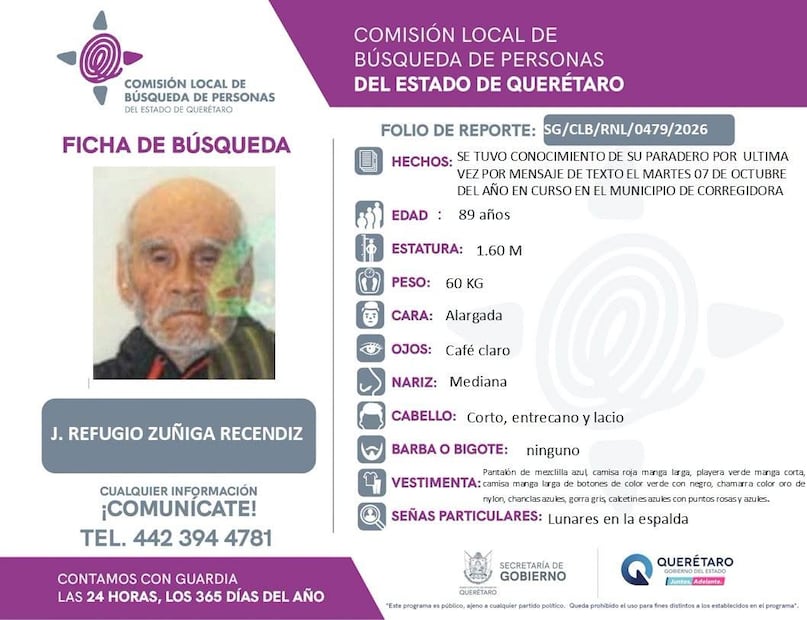Foto. Facebook
Comisión Local de Búsqueda de Personas del Estado de Querétaro