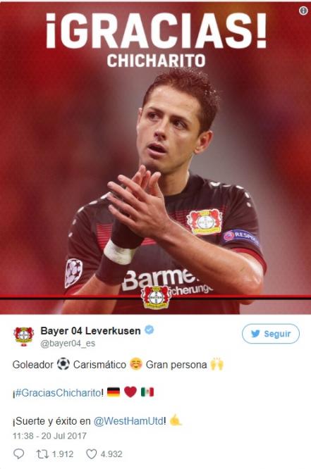 Oficial, 'Chicharito' nuevo jugador del West Ham United
