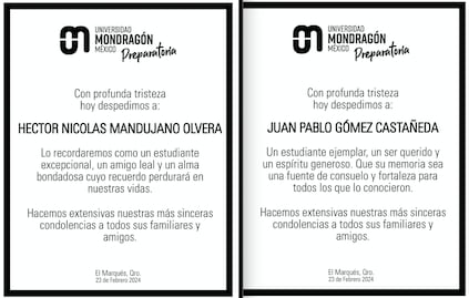 Preparatoria de la Universidad Mondragón lamenta fallecimiento de dos estudiantes