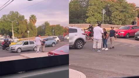 Captan discusión entre automovilistas en Avenida Universidad
