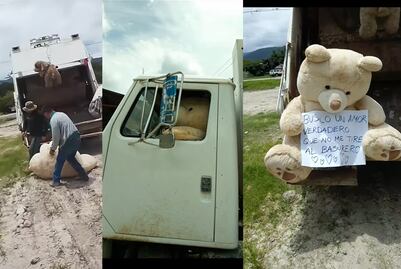 Rescatan oso de peluche del basurero de Arroyo Seco