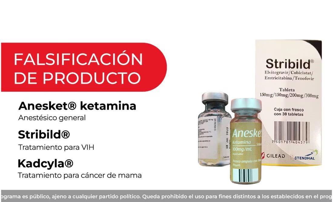 Cofepris alerta por falsificación de medicamentos para tratar cáncer de mama y VIH. Foto: Especial