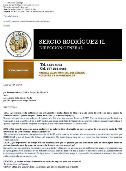 Respuesta al derecho de réplica del reportaje: Ponen a la venta “ruinas históricas” en Pozos