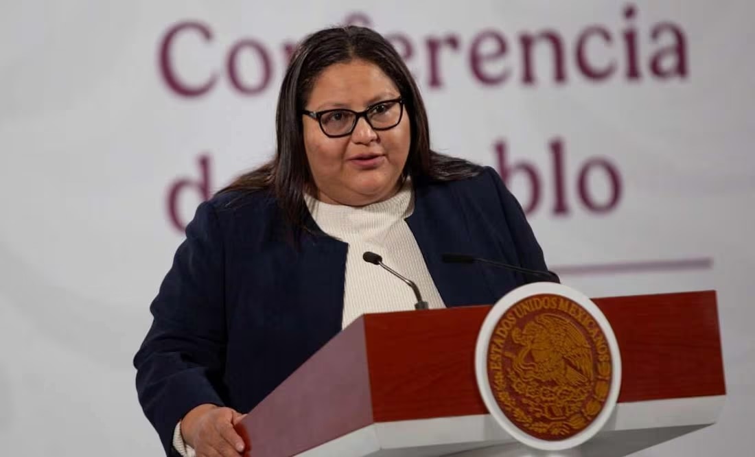 Citlalli Hernández, secretaria de las Mujeres, durante la mañanera del 6 de noviembre del 2025. Foto: Cuartoscuro