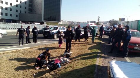 Aparatoso choque en la Méx-Qro