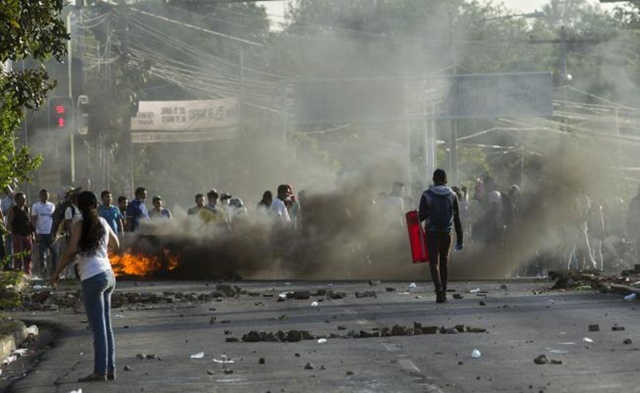 Protesta en Nicaragua del 20 de abril. Fotografía: EFE