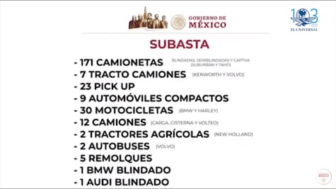 AMLO anuncia venta de vehículos oficiales en Santa Lucía