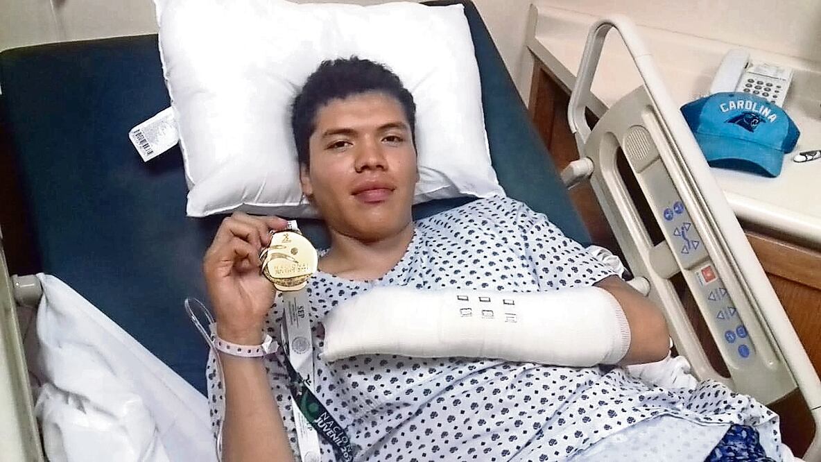 El atleta queretano consiguió su tercera medalla consecutiva de primer lugar en una Olimpiada Nacional. / Foto: Especial