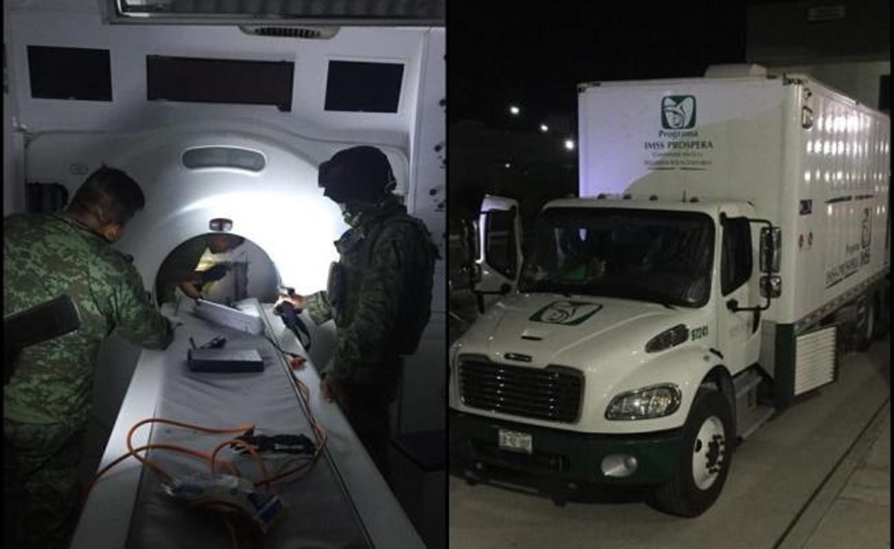 IMSS se deslinda de camión lleno de cocaína