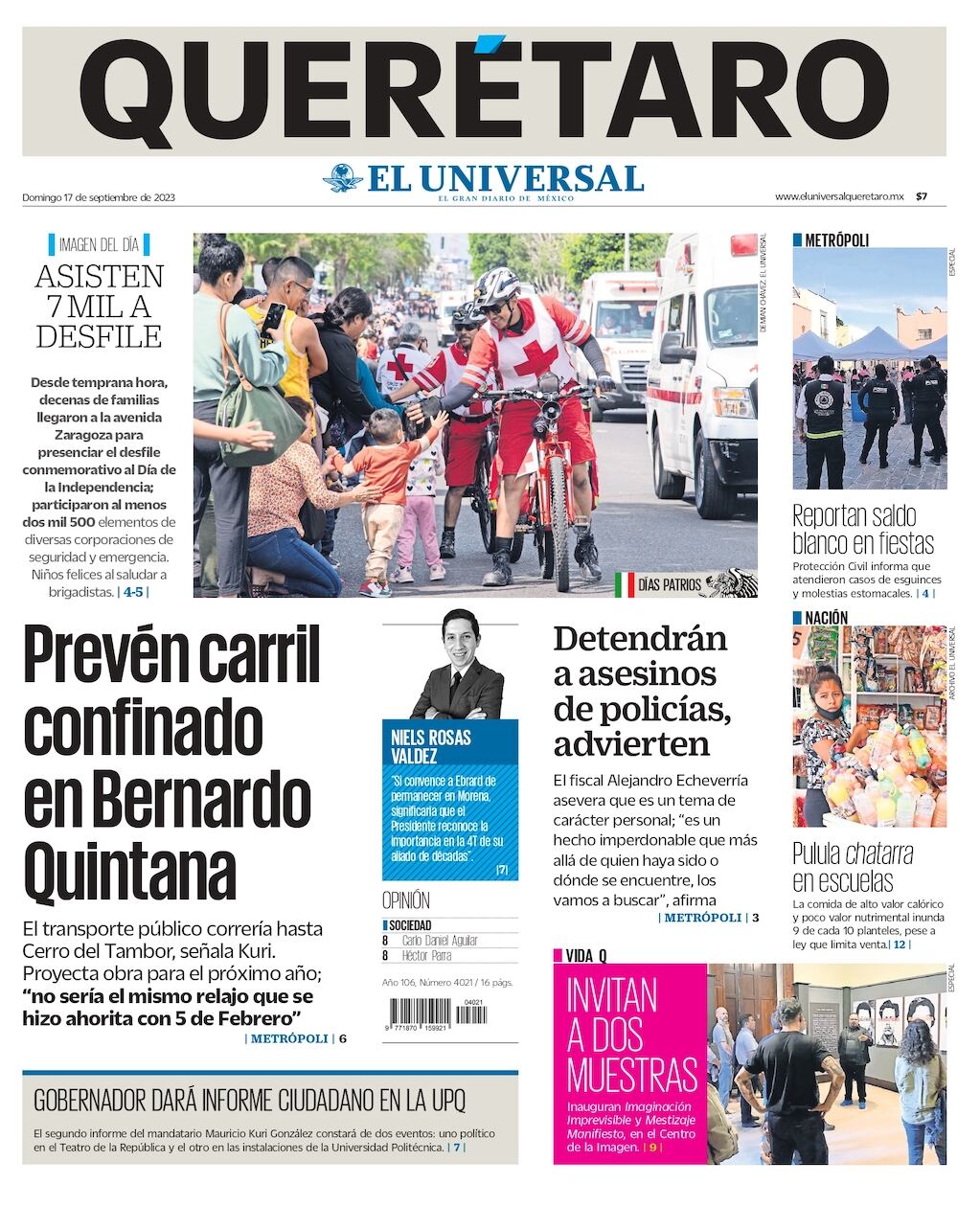 Portada 17 de septiembre de 2023