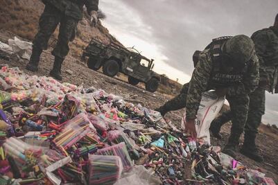 Aseguran 167 kilos de pirotecnia