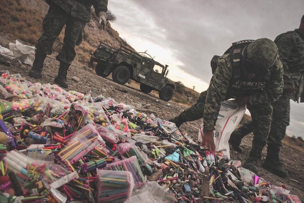 Aseguran 167 kilos de pirotecnia