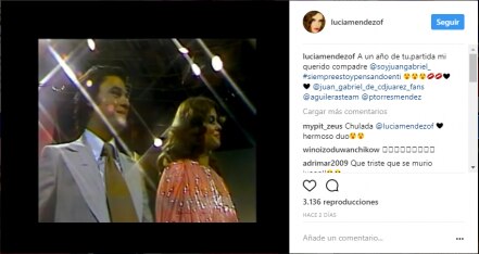 Lucía Méndez comparte su último beso con Juan Gabriel
