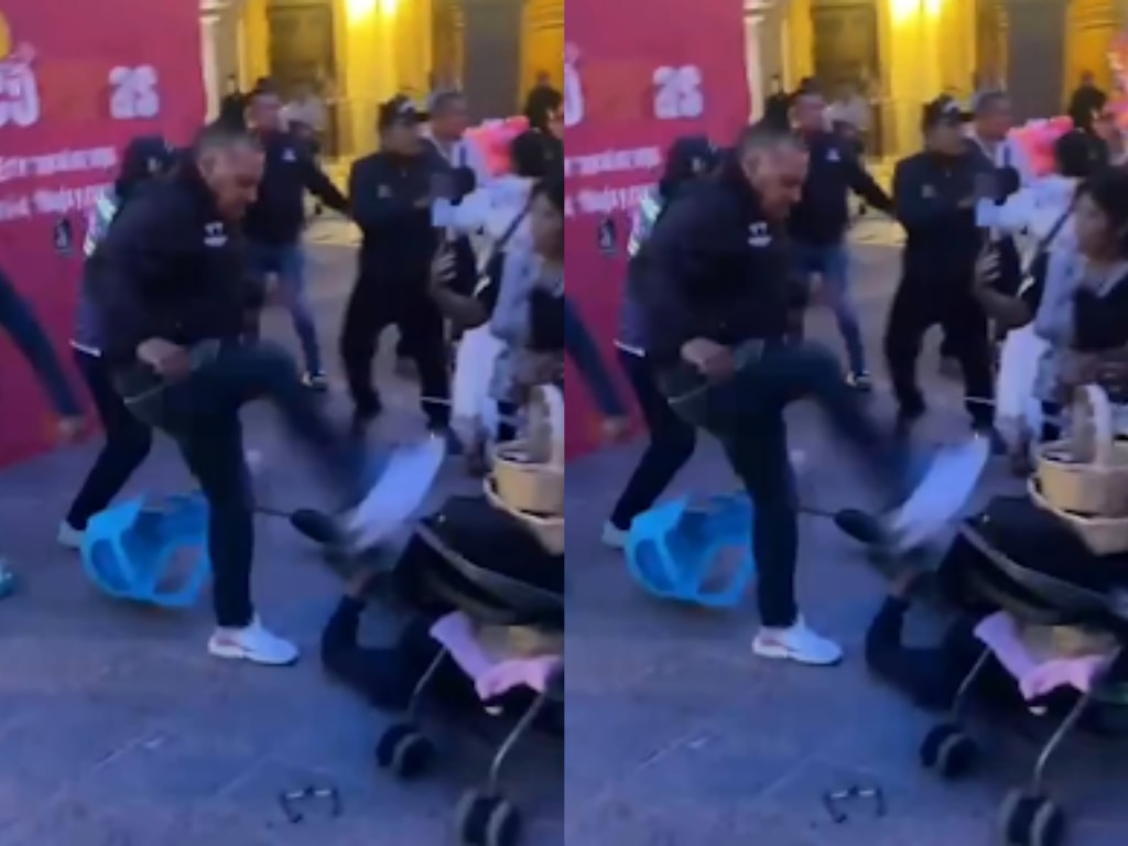 Suspenden a inspector de Querétaro tras ser exhibido golpeando a artesano en Plaza de Armas