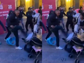 Suspenden a inspector de Querétaro tras ser exhibido golpeando a artesano en Plaza de Armas