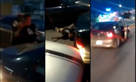 Tras choque, agreden a conductor y le pasan el carro por encima