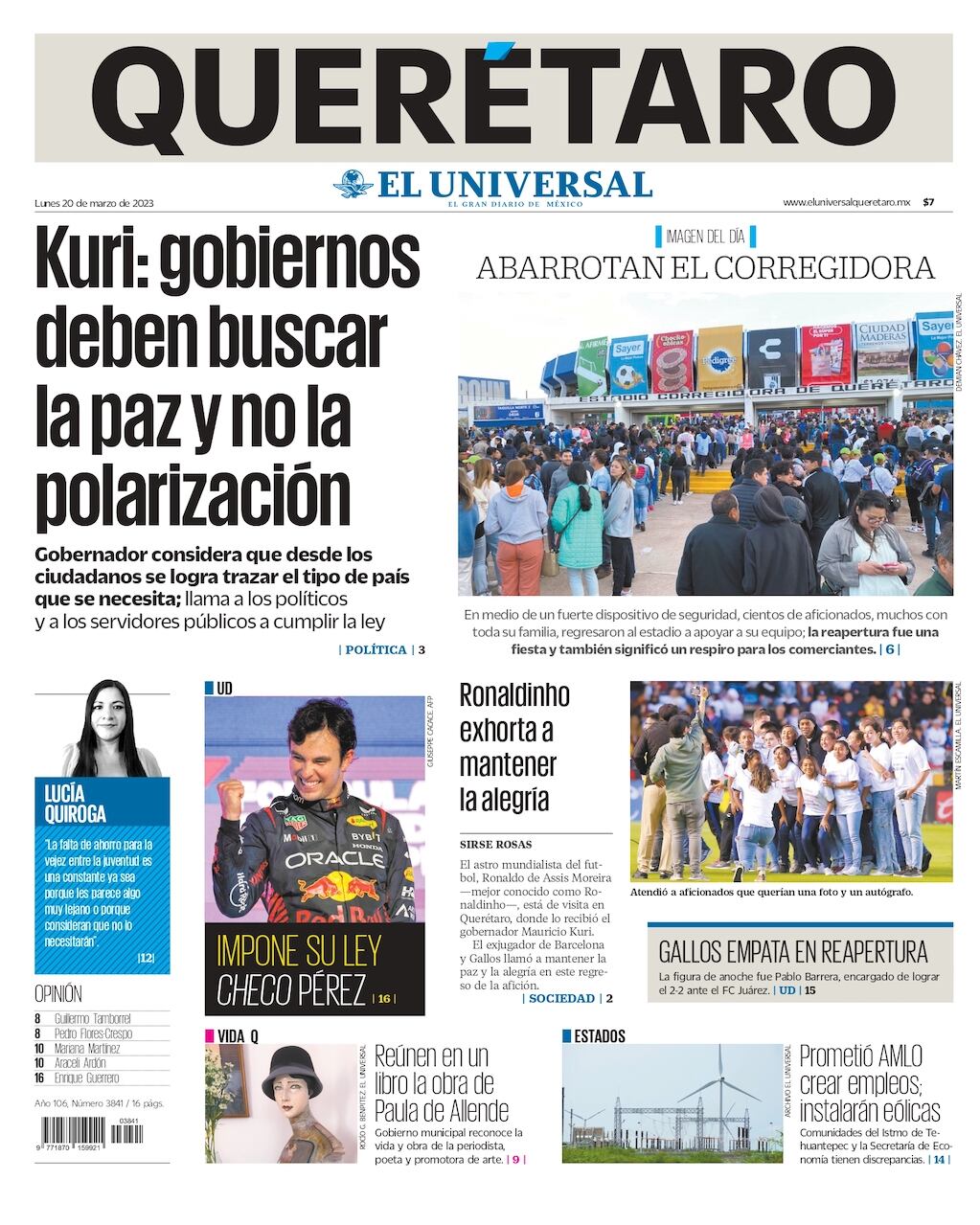 Portada 20 de marzo de 2023