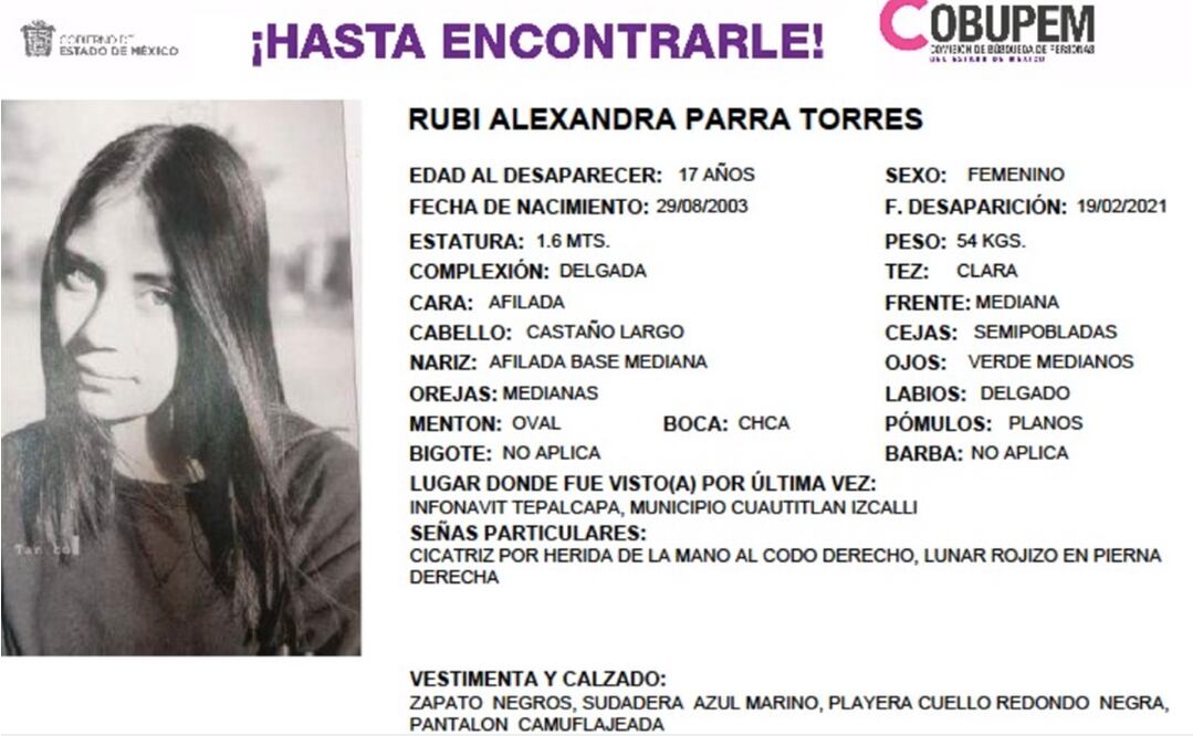 Rubí salió de casa y no volvió; vendía chocolates en camiones de Cuautitlán Izcalli