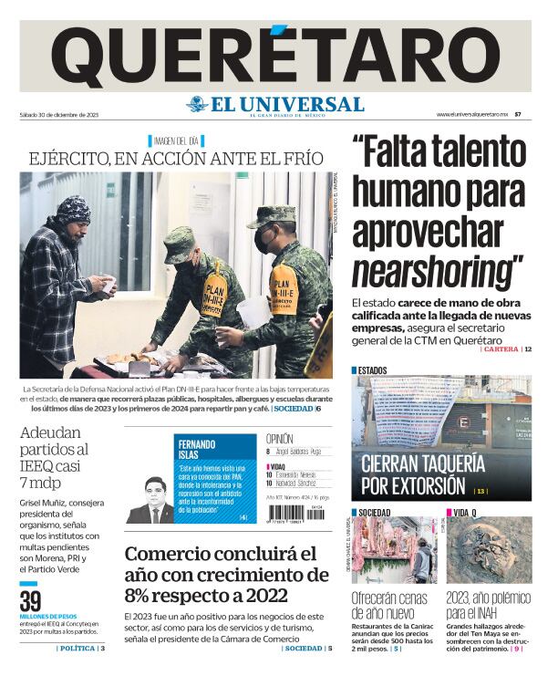 Portada 30 de diciembre de 2023