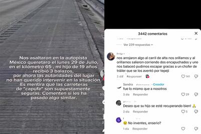Denuncian en TikTok asalto en la autopista México-Querétaro
