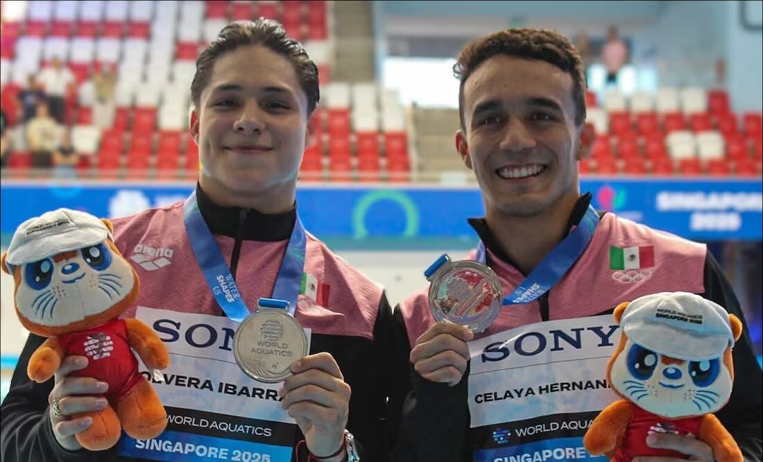 Los clavadistas mexicanos Osmar Olvera y Juan Celaya brillaron en Mundial de Deportes Acuáticos y ganaron medalla de plata / FOTO: vivirsinlimitesmx