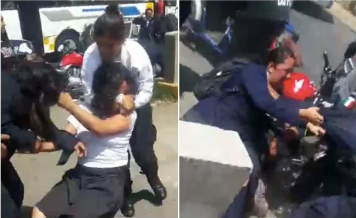 Video muestra agresión de policías a alumnas del bachillerato en Neza
