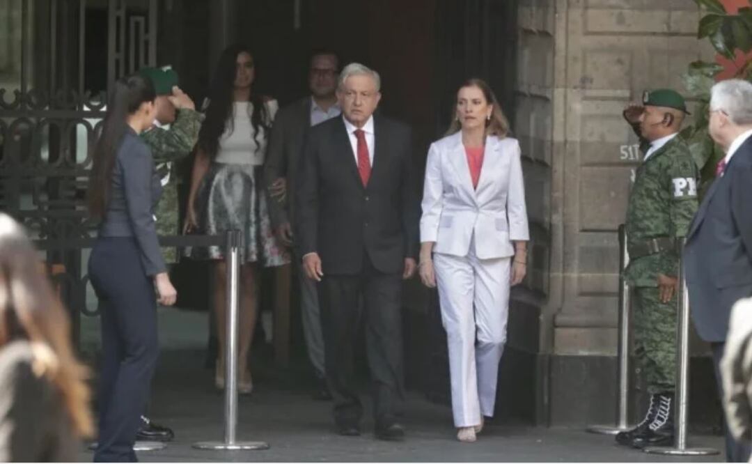 El presidente López Obrador a su llegada al informe. Foto: Luis Cortés