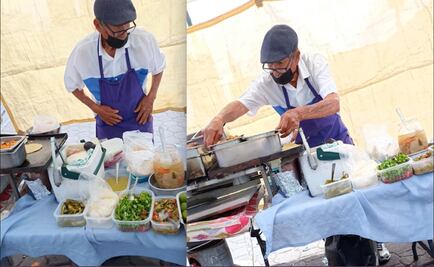 Video. Invitan a ir con Don Andrés; el adulto mayor vende tacos de guisos en Querétaro