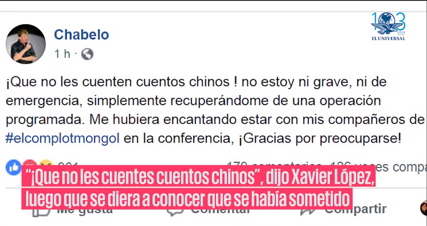 No estoy ni grave, ni de emergencia: "Chabelo"