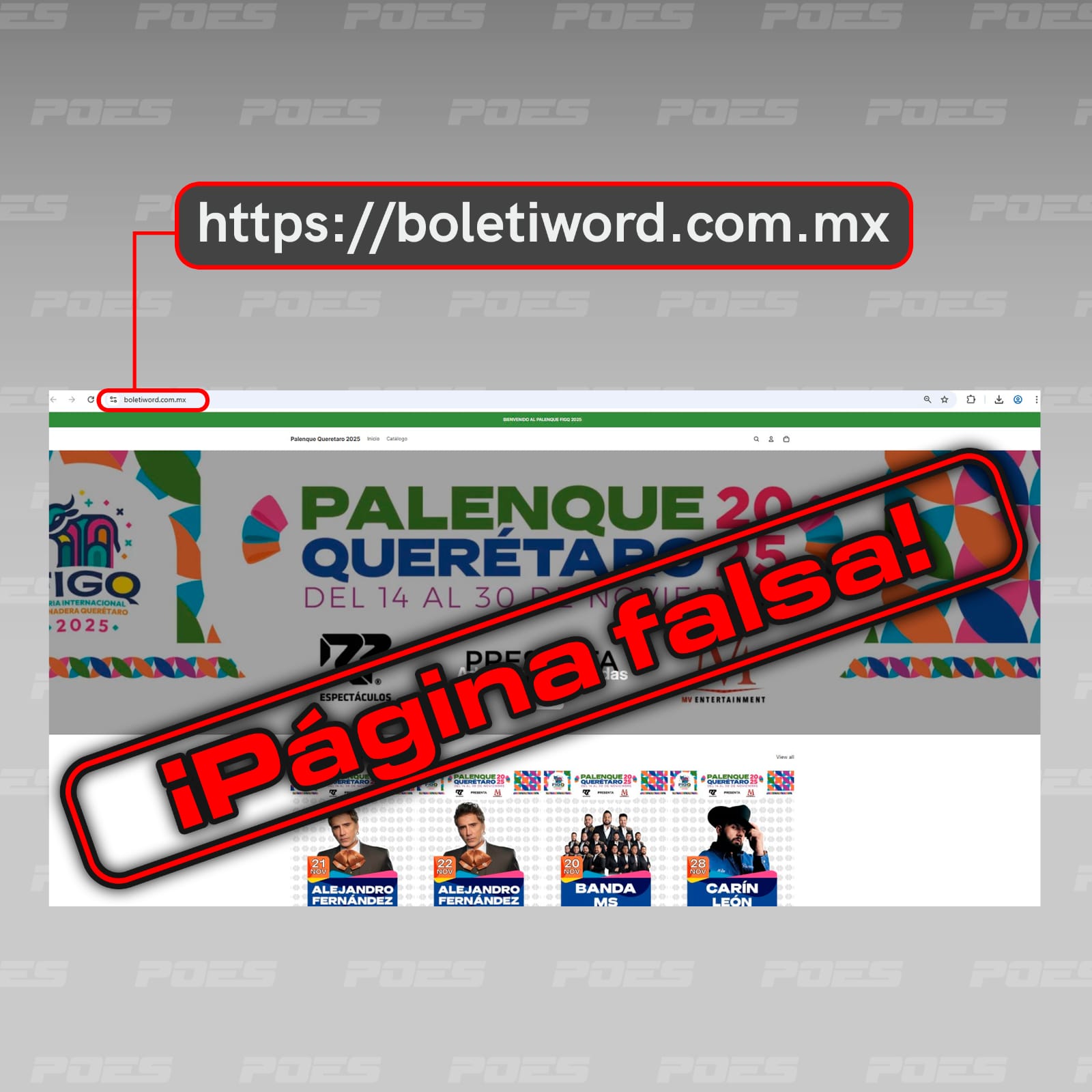 ¡Aguas! Detectan sitio fraudulento de venta de boletos para el Palenque de la Feria Ganadera de Querétaro 2025