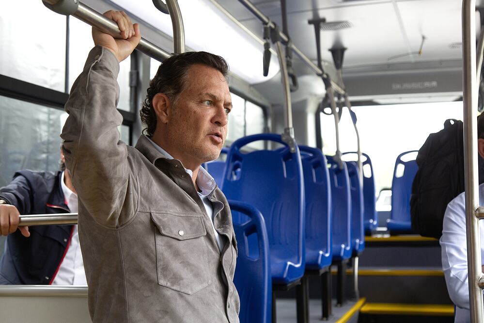 Mauricio Kuri presente hoy el nuevo sistema de transporte.