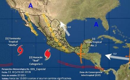 Huracán "Bud" alcanza la categoría 3; se localiza al sur de Jalisco y Colima