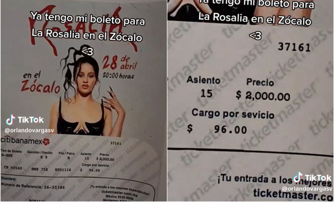 TikTok: Joven presume compra de boleto para Rosalía en el Zócalo y se burlan en redes