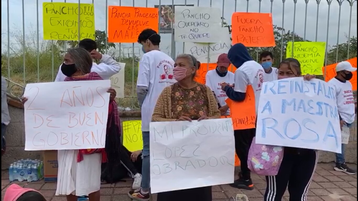 Simpatizantes de AMLO y el Frena chocaron afuera de la mañanera, en Querétaro