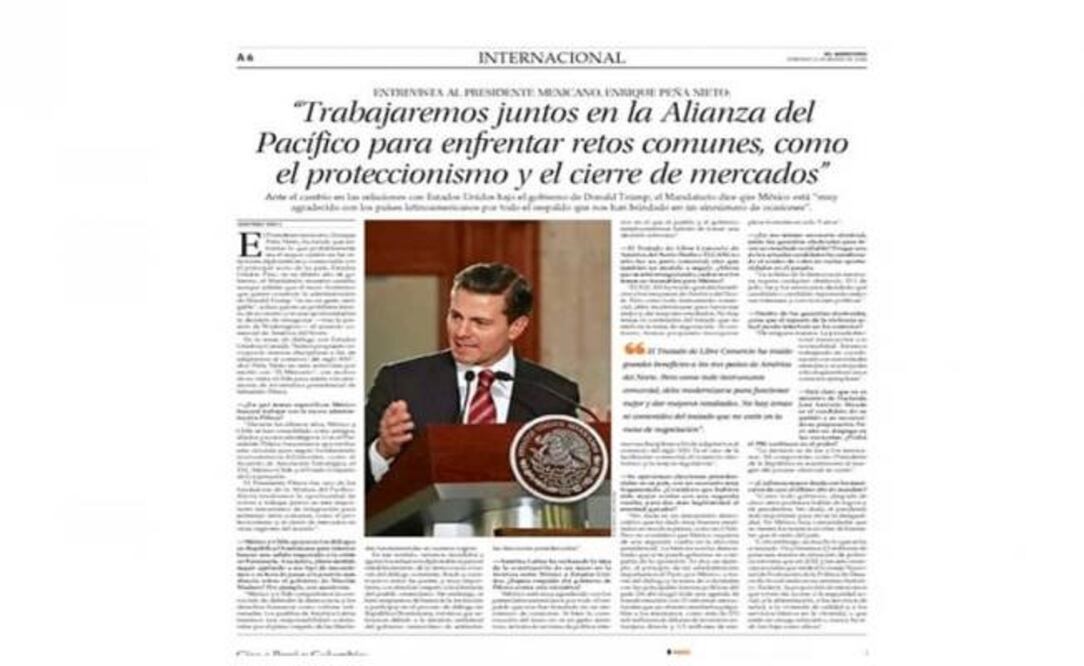 Imagen del diario chileno El Mercurio
