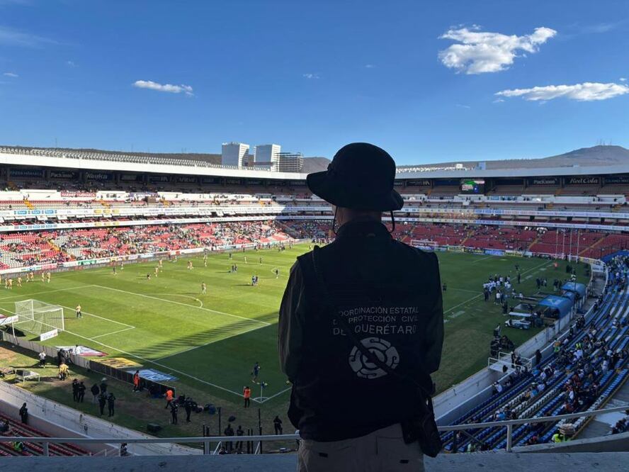 Querétaro vs Pumas; saldo blanco en el estadio Corregidora. Foto: Facebook Coordinación Estatal de Protección Civil de Querétaro