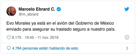 "Parto rumbo a México": Evo Morales