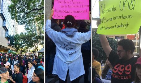 Estudiantes de la UAQ protestan en el Conahcyt