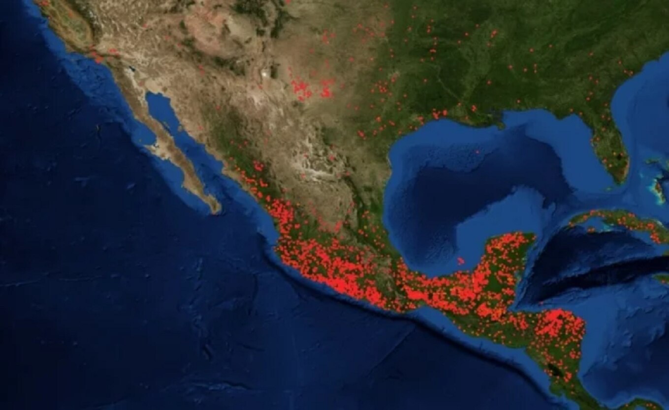 Así se ven los incendios en el país desde satélites de la NASA