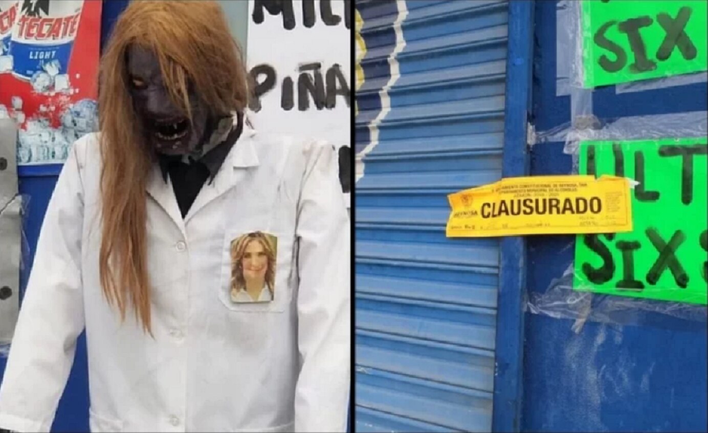 Clausuran su negocio; adornó maniquí zombie con foto de la alcaldesa