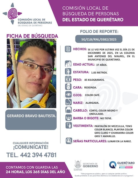 Foto: Facebook Comisión Local de Búsqueda de Personas del Estado de Querétaro